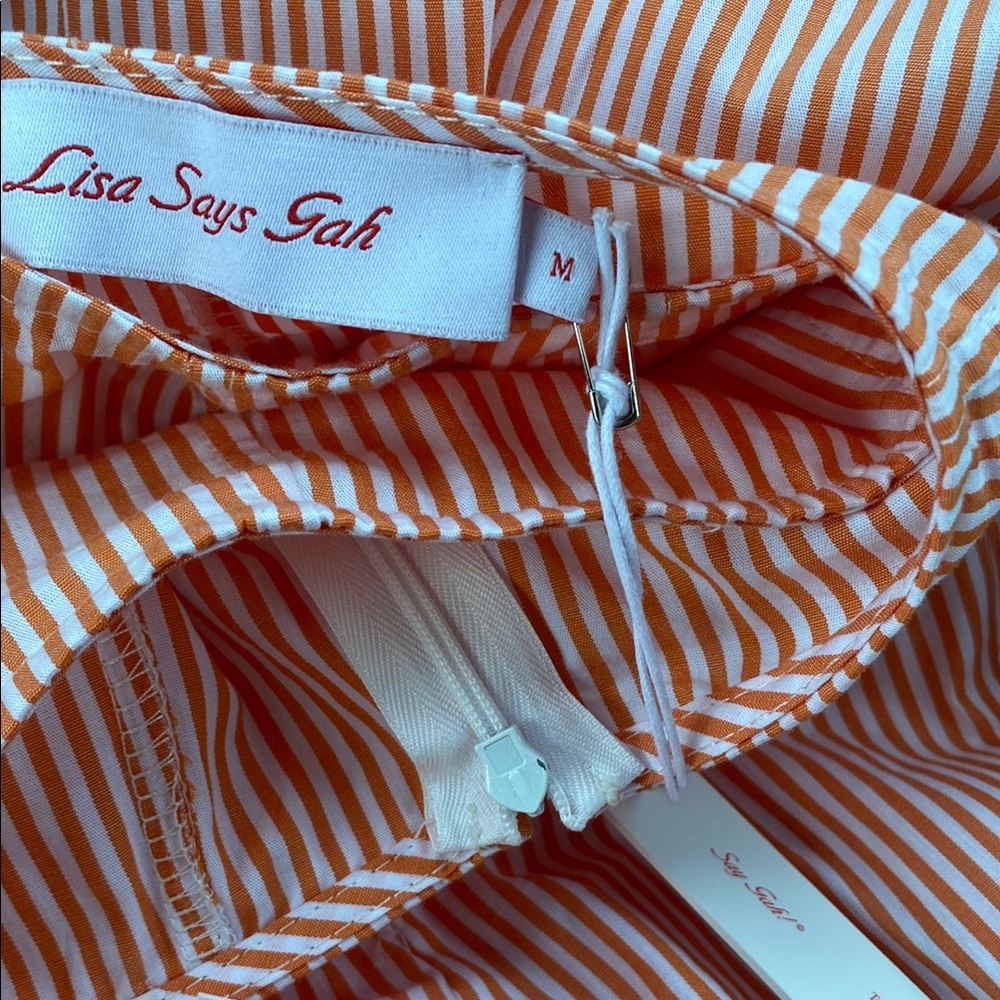 Lisa Says Gah Maeve Orange Striped Skirt